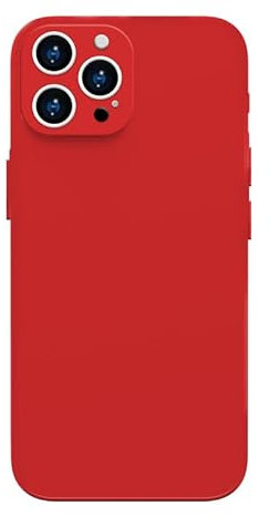 ZCSK iPhone 13 Pro Liquid Silicone Gel Slim 6.1-Inch TPU Case with Camera Lens Protector Shock Proof Rubber Anti Scratch Resistant Bumper Protection Cover Design for iPhone 13 Pro (Red)
