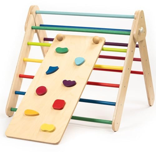 leg&go Kletterdreieck mit Rampe Dreieck Triangle Climbing Set with Ramp (Bunt)