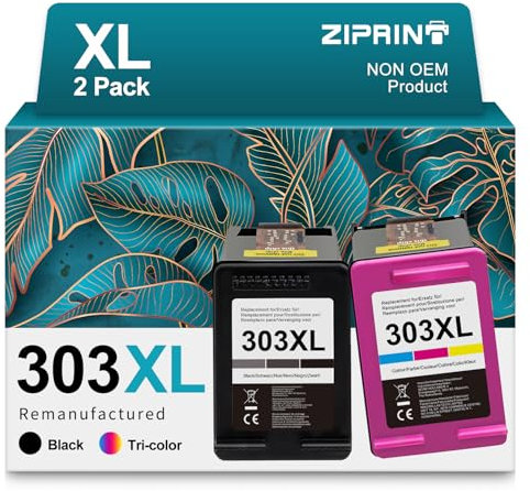 ZIPRINT 303XL 303 XL Wiederaufbereitet für HP 303 Druckerpatronen Multipack für HP Envy Photo 6220 6230 7130 7830 6232 6234 7100 7120 7132 7134 7820 (Schwarz, Farbe,2-Pack)