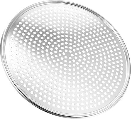 Pizzapfanne Backblech Aluminiumlegierung Pizza Crisper-fach Pizzablech Mit Löchern Tablett Metall Rund Mit Löchern Wiederverwendbare Backform Pizzastahl Rundes Tablett Haushalt