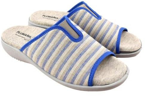 PLUMAFLEX - Zapatillas de estar en casa con plantilla de espuma de alta recuperación 527559 Lona MUJER color: MARINO talla: 37