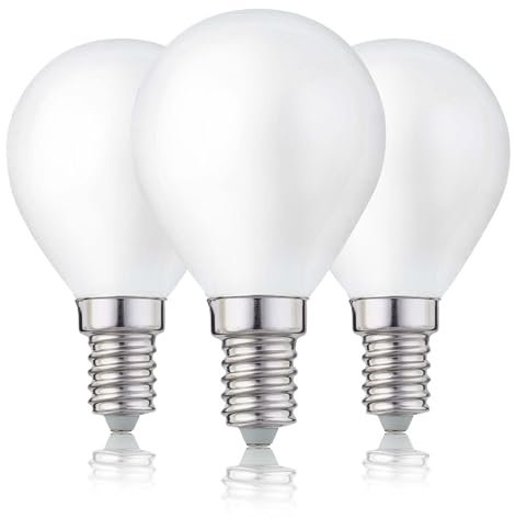 hellum LED Glühbirne E14 3er warmweiß, 4,5W ersetzt 40 Watt matt | LED Lampe 470 Lumen 2700 Kelvin, E14 Vintage LED Leuchtmittel, Glühlampe Tropfen G45, LED Filament innen & außen 220360