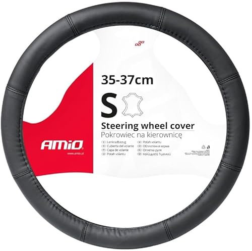 AMiO 03545 Lenkradbezug Lenkradhülle 35-37cm Leder