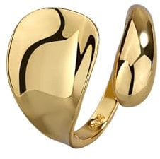 IMINI Teardrop Spoon Adjustable Rings for Women Men Aesthetic Cute Band Waterdrop Statement Open Extendable Rings High Polish Thumb Ring for Teen Girls Best Friends Birthday Jewelry Gifts (Gold)