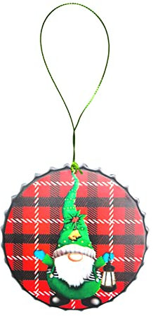 MULAIDI Tree Bottle Cap Hanging Ornament Old Man Iron Handicraft Christmas Hanging Pendant With Rope Home Decor Hardware Handicraft Hanging Pendant With Christmas Rope