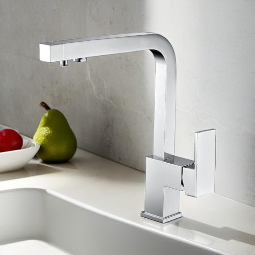 IMEX - Grifo de Cocina Osmosis | Grifo Monomando Fregadero con Osmosis 2 vías | Griferia de Cocina | Grifo en Latón | Serie Capri | Color Cromado