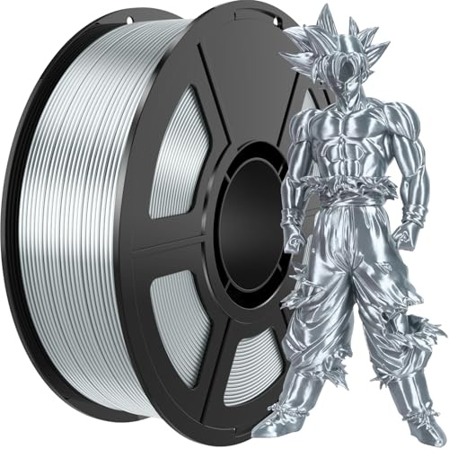 Amoybaby Silk Pla Silber Filament 1.75mm, +/- 0.03mm 3D Drucker Filament 1kg(2.2lbs), Härter und Stärker 3D Druckmaterialien für 3D-Drucker