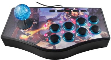 CAIONPLE Rétro Joystick Usb de Manette de de Contrôleur de Bascule D'Arcade pour Ps2 / / Pc/Android Smart Tv Vibrateur Intégré Huit Direction Joystick ()