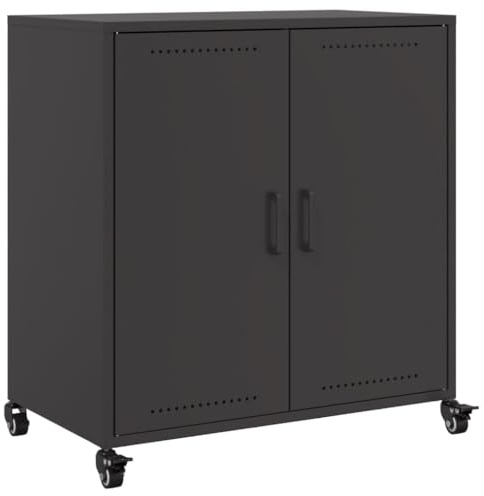 vidaXL Sideboard Schwarz 68x39x72 cm Stahl