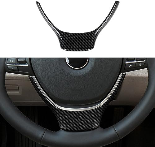 Auto Lenkrad Aufkleber ABS Kohlefaser Trim Decal Kompatibel mit BMW 5er 5er F10 (2010-2016)/5er F11 (2010-2016)/ 5GT F07(2009-2017)/ 6er F12 (2011-2017)/ 6er F13 (2011-2017) Zubehör (B)