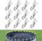 Nexoria Lot de 12 clips de bâche de piscine en acier inoxydable pour piscines hors sol Clips coupe-vent pour couvertures de piscine hors sol