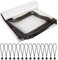 Luabue 2M X 5M Clear Tarpaulin Waterproof Heavy Duty Large Transparent Tarpaulin Sheet with Eyelets Plastic Tarp Cover with 14Pcs Bungees Ball Cord for Greenhouse Garden Outdoor Furniture Chicken Shed