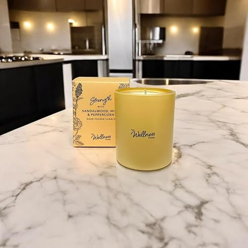 Potters Crouch Wellness Range Glass Candle - Sandalwood, Mint & Peppercorn