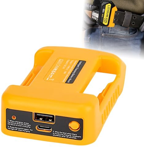 For Dewalt USB Battery Adapter,for Dewalt Battery Adapters Compatible with 18V 20V MAX Lithium,Portable Charger Power Converter with USB C DC Port Type C PD