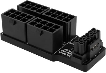 Create idea 12VHPWR 16-poliger auf 4-poliger 8-poliger 600-W-GPU-Stromanschluss, PCIe 5.0 ATX 3.0, 180-Grad-Adapter für 12+4-polige RTX 4090 3090Ti Grafikkarte (Typ B)