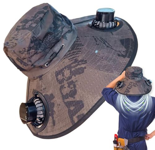 Sombrero con Ventilador Solar | Sombrero De Sol De ala Ancha con Ventilador USB - Accesorios para Mujer para Libre, Jardinería, Viaje, Playa, Verano, Deportes, Golf, Acampada, Senderismo