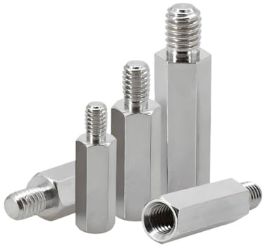 SellGood 2-20 Stück M6 M8 Sechskant-Abstandshalter für PCB-Motherboard-Rack-Stud Mount Spacer Column 304 Edelstahl Schrauben Bolzen Abstandshalter Befestigungsschrauben(30mm (5pcs),M8 (Head 10mm))