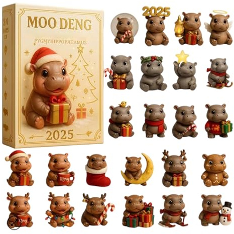 Adventskalender aus Acryl 2D - 24 Stück Weihnachts-Countdown-Dekoration, Cartoon-Ornamente Sammler-Set | für Kinder