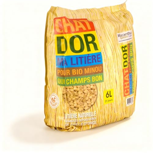 CHATDOR® Litière végétale pour Chat – Granulés agglomérants Ultra-absorbants en Paille d’orge – Solution Naturelle 100% écologique, biodégradable et compostable