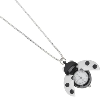 POPETPOP Weiße Retro Taschenuhr Marienkäfer Design Legierung Vintage Quarzuhr Geschenk