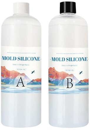 Kit De Fabrication De Moules En Silicone – Silicone Liquide Transparent 1:1, Matériau De Moule De Qualité Alimentaire, Composé De Moulage Translucide Avec Propriétés Souples Et Flexibles Sans Odeur |