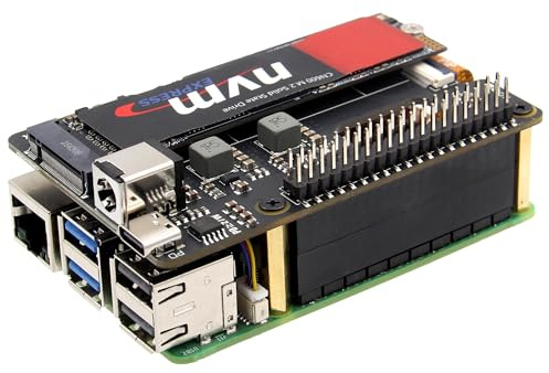 Geekworm X1001-Max PCIe 3.0 M.2 NVMe HAT for Raspberry Pi 5, Dual 120W PD/DC 9-20V 8A Power Input, Supports AI Accelerator & Large Capacity SSD