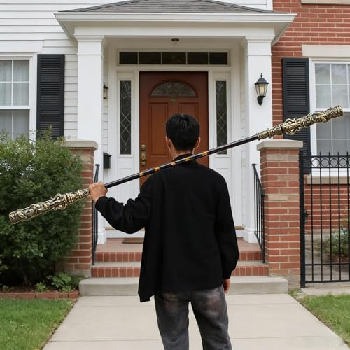 CSPJPIZIYB 197cm Black Myth Wukong Affenkönigs-Stab, 1:1-Nachbildung des Ruyi Jingu Bang, Vollmetall, Sun Wukong Sammlerstück für Cosplay, Wohnkultur & Als Geschenk(Black)