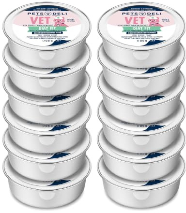 Pets Deli Vet Nassfutter für Katzen, 12x85g | Kalorienreduziert mit 72 kcal, hoher Fleischanteil, L-Carnitin für die Fettverbrennung, proteinreich, Premium Qualität