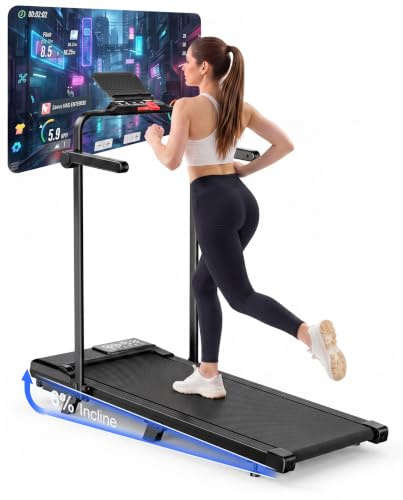Superun Walking Pad max 159 KG/136 KG, Laufband für Zuhause mit Trainingsmodus, Leise Laufband Schreibtisch mit App und virtuellen Laufstrecken. Vor Ort erlebbar
