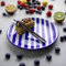 City to Cottage® Cerámica en Azul Marino a Rayas | Hecha y Pintada a Mano | Cerámica Esmaltada 7,9 pulgadas/20 cm | Plato Pequeño para Postre | Vajilla Única