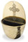 Wand-Weihwasserkessel Kreuz Messing Gold 8 x 12 cm mit Einlagebecken aus Kuststoff