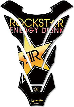 labelbike - TANKSCHUTZ Rockstar 3D Energy Drink Aufkleber Schutz x Motorrad Tank Schwarz