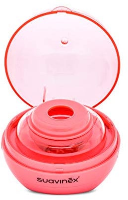 Suavinex DUCCIO - Sterilizzatore portatile per succhietti a luce UV, con USB o con batterie, Sterilizza in 3 minuti, Uccide il 99% dei germi, Rosa