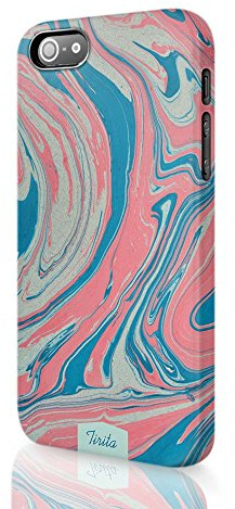 Tirita Phone Case Compatible with iPhone Xr Hard Cover Colourful Marble Effect Look Alike Rock