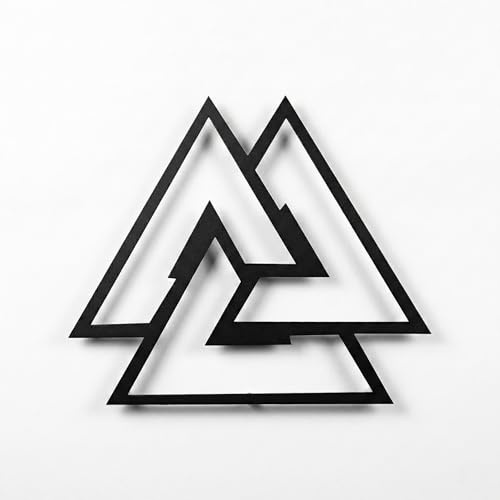 DEKADRON Metallwandkunst, Valknut-Dekor aus Metall, Symbole der nordischen Mythologie, (45 x 39 cm)