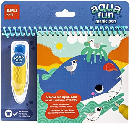 APLI Kids 17148 - Bloc de coloriage à l'eau avec Stylo Magique - Thème : La Mer