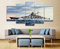 Bilder 5 Teilig Leinwandbilder 5 Panel Deutsch Schlachtschiff Bismarck Kriegswaffe Poster Gedruckt Malerei Für Wohnzimmer Wandkunst Dekor Bild Kunstwerke Poster Rahmenlos Xjzjiayou
