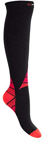 CFLEX Herren & Damen Sport Strümpfe (1 Paar) Kompressions Kniestrümpfe - Schwarz-Rot 39-42