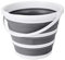 Eurow Indoor and Outdoor Collapsible Bucket with Handle, 10 Liters, 2.6 Gallons, Gray and White