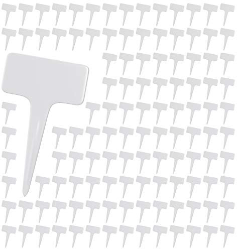 WELLGRO 120 Pflanzschilder - Kräuterschilder zum Beschriften - Kunststoff - weiß - ca. 10 x 6 cm (LxB) - Beetstecker - Pflanzenschilder - Gartenschild