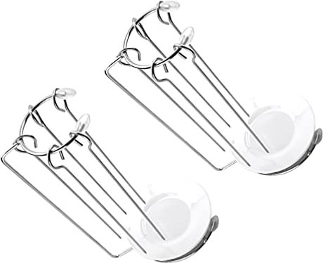 Cabilock 2 Juegos de Pinchos de Barbacoa Vertical de Acero Inoxidable Brochetas de Brochetas Colgantes Soporte de Estante con 5 Pinchos Planos para Barbacoa de Picnic en Casa