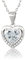 VICKWOOD Halskette Damen Silber 925 Herzkette mit Anhänger Zirkonia Echte Silberschmuck Geschenkideen für Frauen (weiß)
