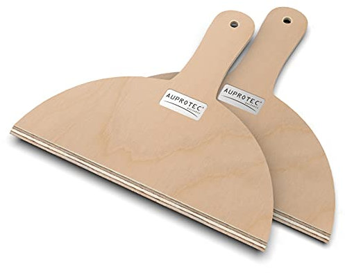 AUPROTEC Pizzaschaufel Holz Pizzaschieber Pizzabrett Birke geschliffen Modell Heiko: 2er Set, Größe M Ø 32 cm