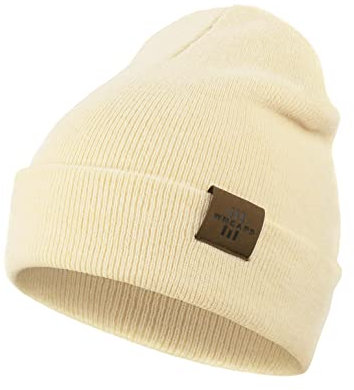 Mütze Kinder Jungen, Warme Weiche Wintermützen für Mädchen Kleinkind Baby, Doppellagige Strickmütze Kinder (Cremegelb)