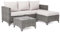 Mondeer Rattan Gartenmöbel Sets, Sitzgruppe Polyrattan Lounge Sets 4-teiliges Set, Modulare Kombination, Grau, Terrasse, Abnehmbares, Waschbares Kissen, Gehärtetes Glastisch, Garden Set Balcony Set