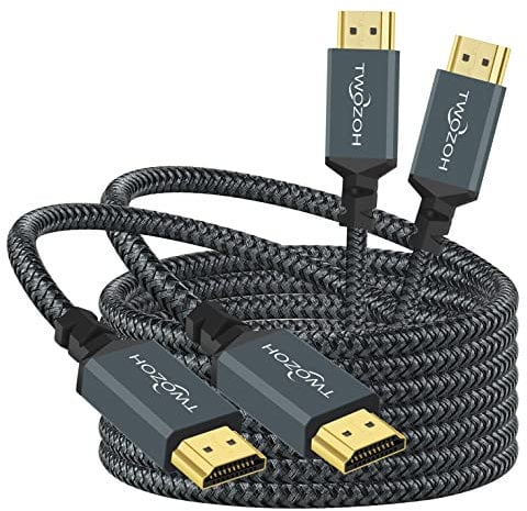 Twozoh Cable HDMI 4K 2M 2 Unidades, Cable HDMI trenzado de nailon a HDMI soporte 18Gbps 3D/4K@60Hz/2160P/1080P
