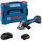 Bosch Professional 18V System GWS 18V-10 P - Amoladora angular a batería (Brushless, Ø 125 mm, 9000 rpm, interruptor PROtection, 2 baterías 5.0Ah, en L-BOXX)