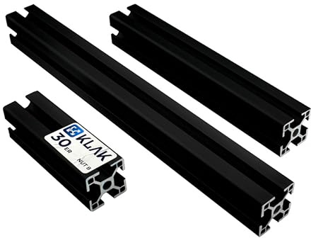 KLAK 30 - Aluprofil 30x30mm Nut 8 Aluminium Systemprofil Typ I schwarz 300mm