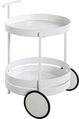 HAKU Möbel Servierwagen weiß, Metall - Maße: H 62 cm x Ø 42 cm, Style: Modern