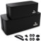 DMoose Kabelbox - 2er Pack kabelbox schwarz aus ABS-Kunststoff - kabelbox mit steckdosenleiste Inhaber und kabelsammler - Kabelmanagement Box Groß & Klein, kabelsalat verstecken mit steckdosenbo